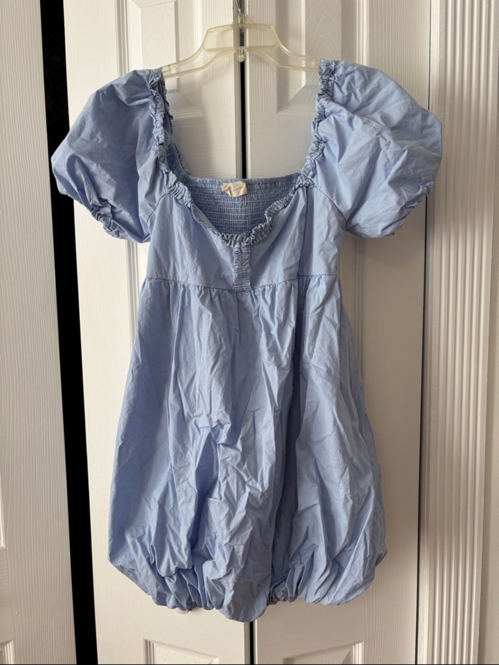 Altar'd State Light Blue Puff Sleeve Babydoll Dress